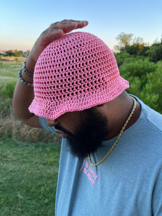 Crochet Bucket Hat - Pink